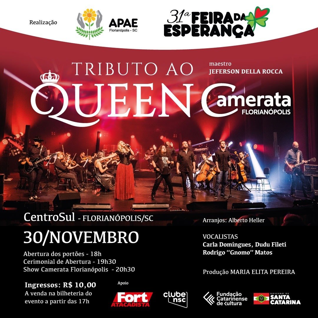 Tributo ao Queen na abertura da 31ª Feira da Esperança APAE