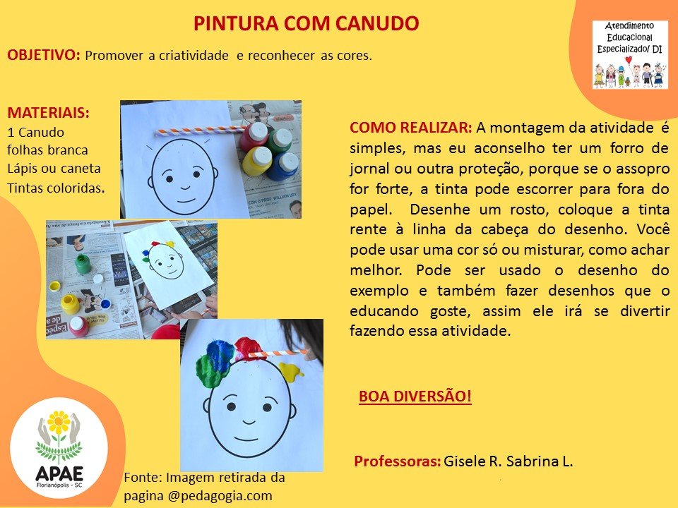 Atendimento Educacional Especializado - Pintura com Canudo