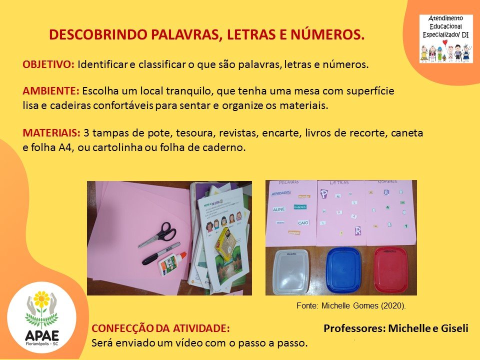 Atendimento Educacional Especializado - Descobrindo Palavras Letras e Números