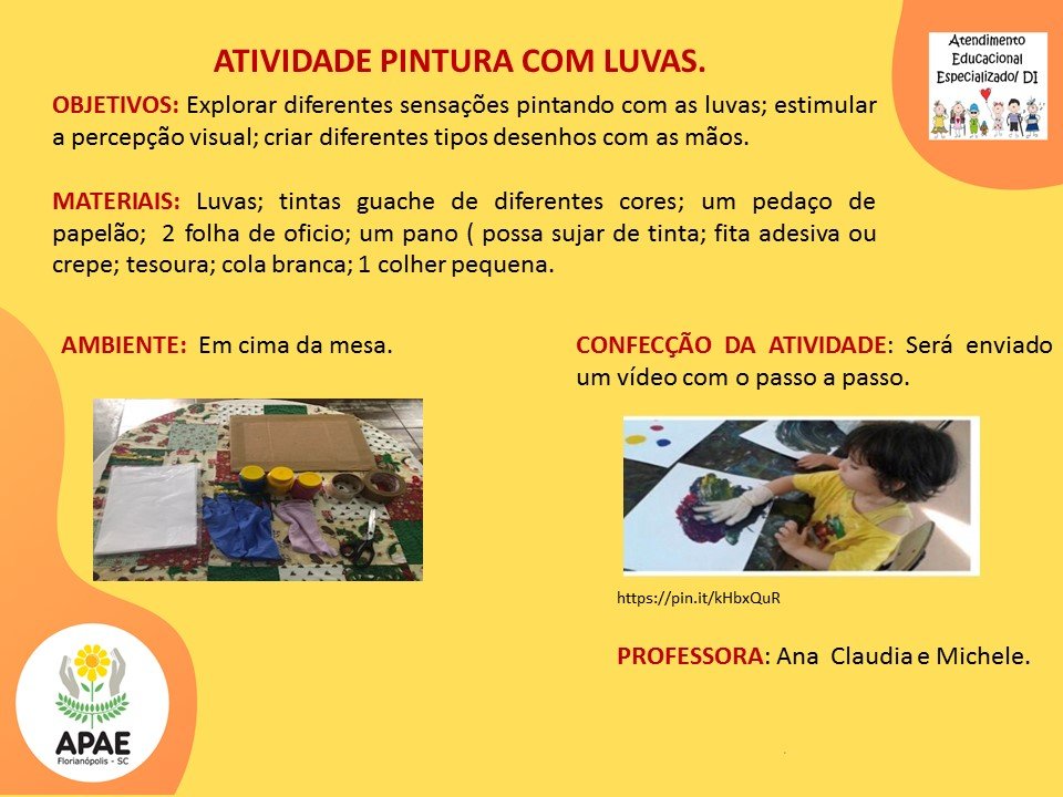 Atendimento Educacional Especializado - Pintura com as Luvas