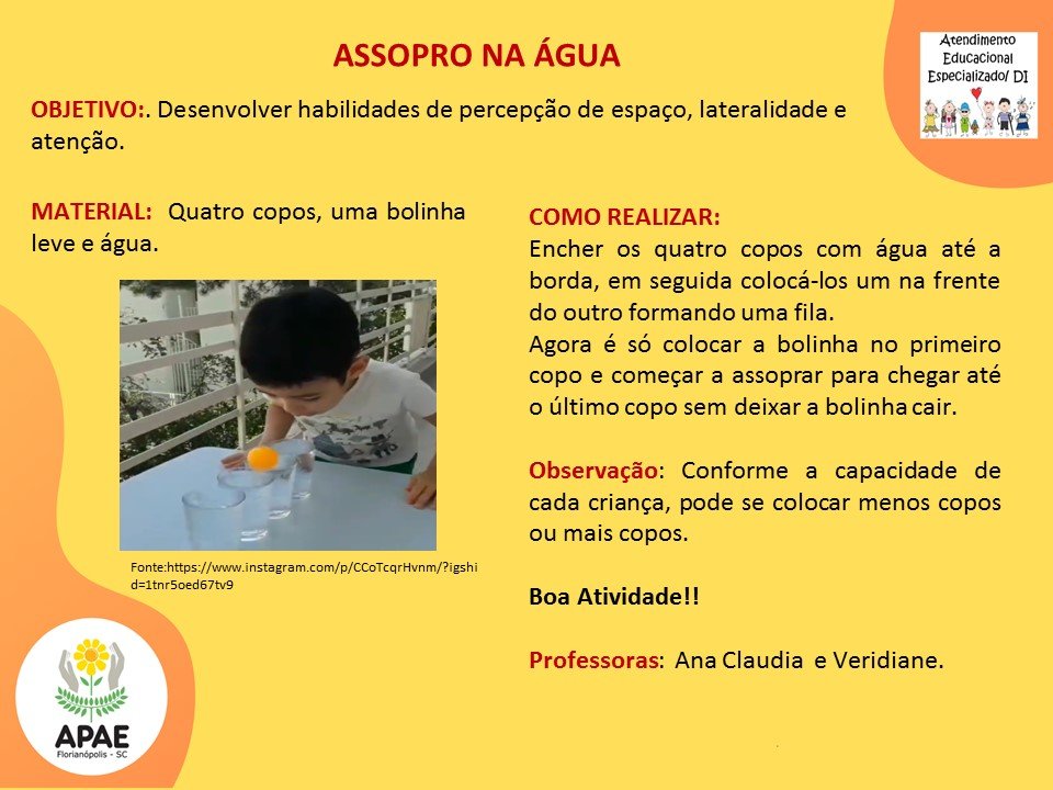 Atendimento Educacional Especializado - Assopro na Água