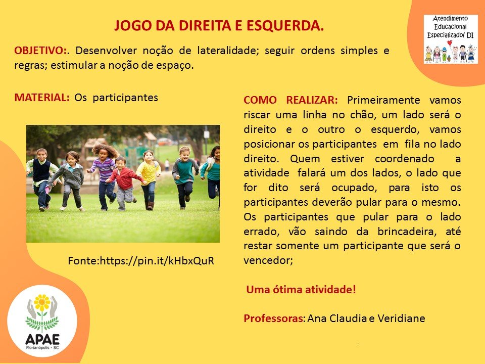 Atendimento Educacional Especializado - Jogo da Direita e Esquerda