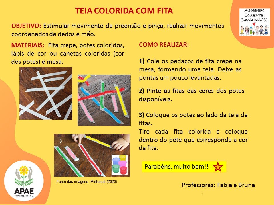 Atendimento Educacional Especializado - Teia Colorida com Fita