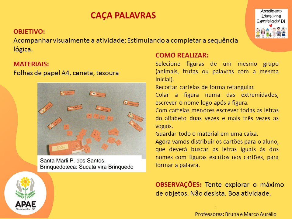 Atendimento Educacional Especializado - Caça Palavras