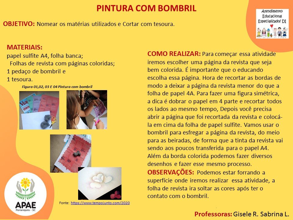 Atendimento Educacional Especializado - Pintura com Bombril
