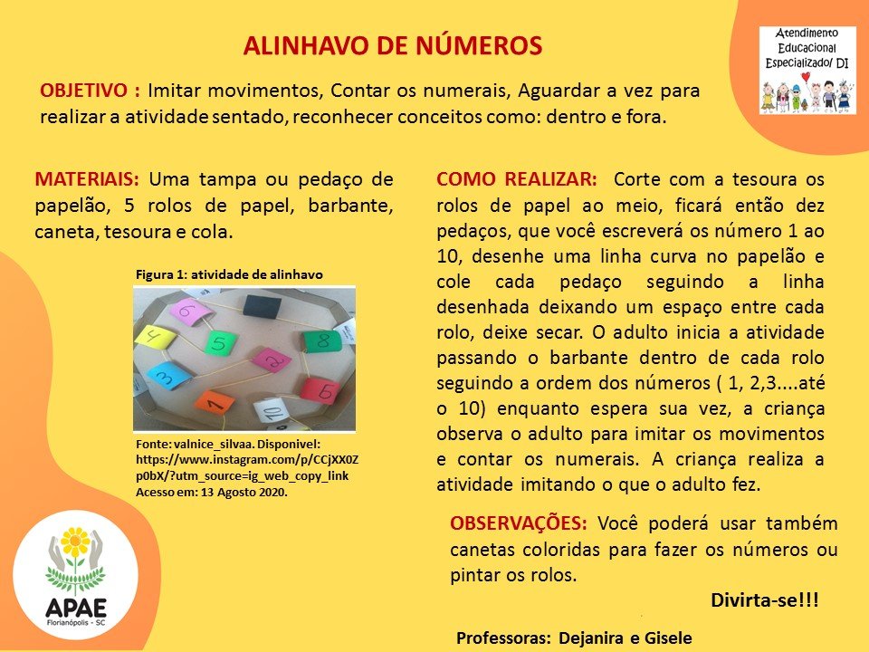 Atendimento Educacional Especializado - Alinhavo de Números 