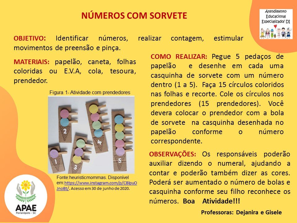 Atendimento Educacional Especializado - Números com Sorvete