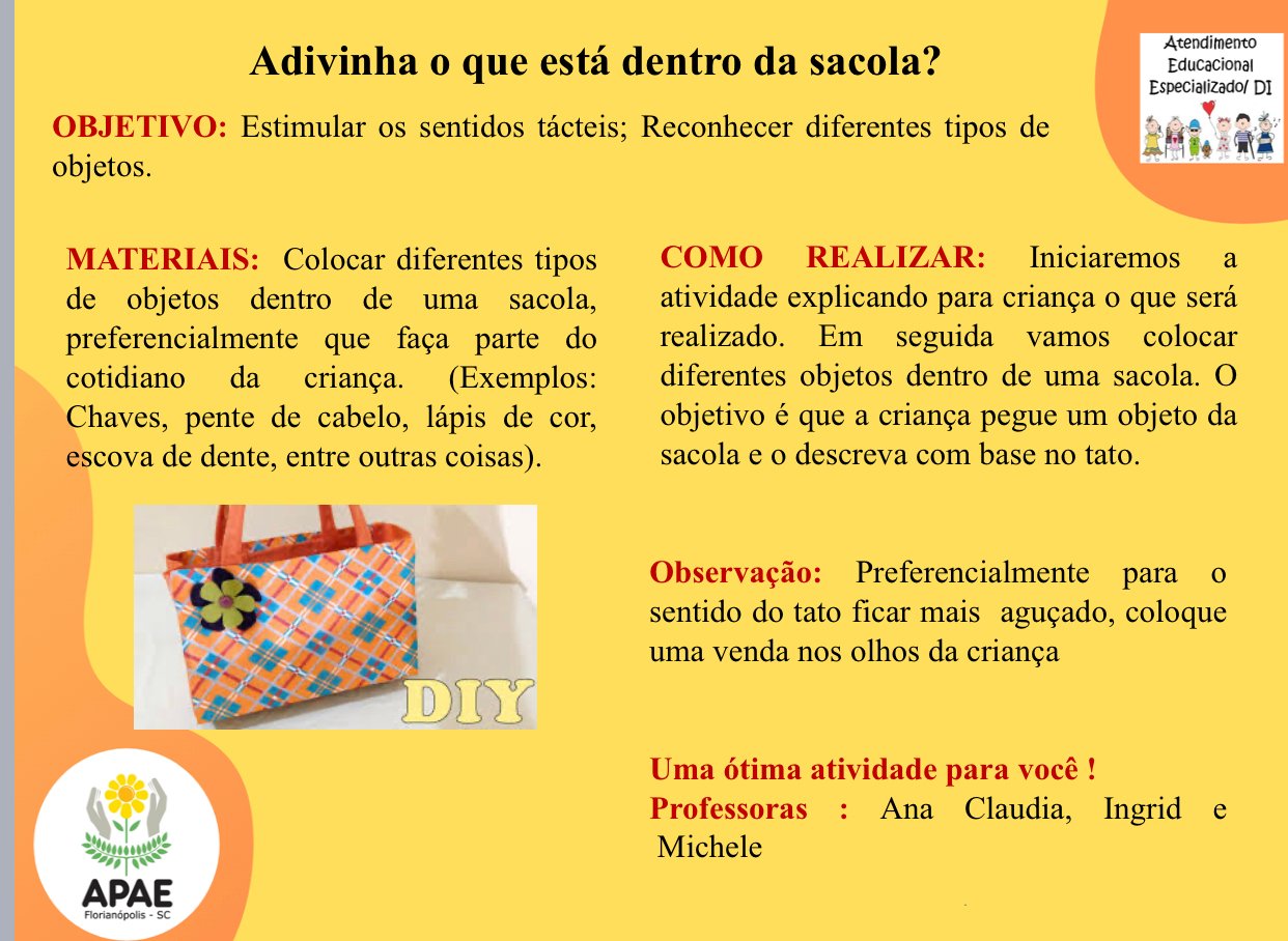Adivinha o que está dentro da sacola? - Atendimento Educacional Especializado