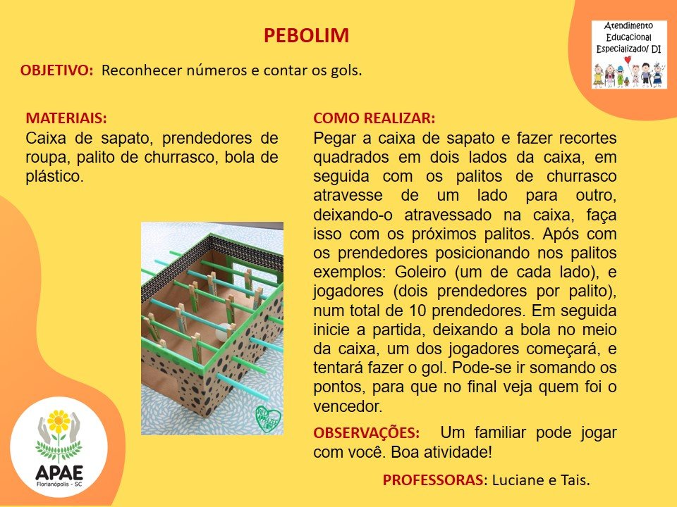 Pebolim - Atendimento Educacional Especializado