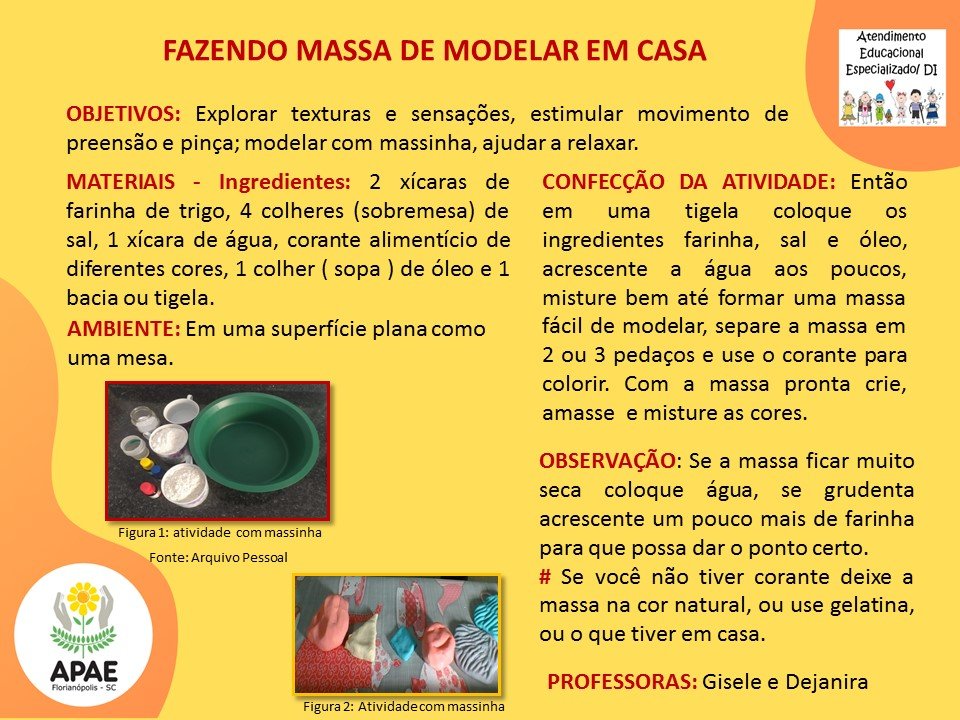 Atendimento Educacional Especializado - Fazendo Massa de Molar em Casa