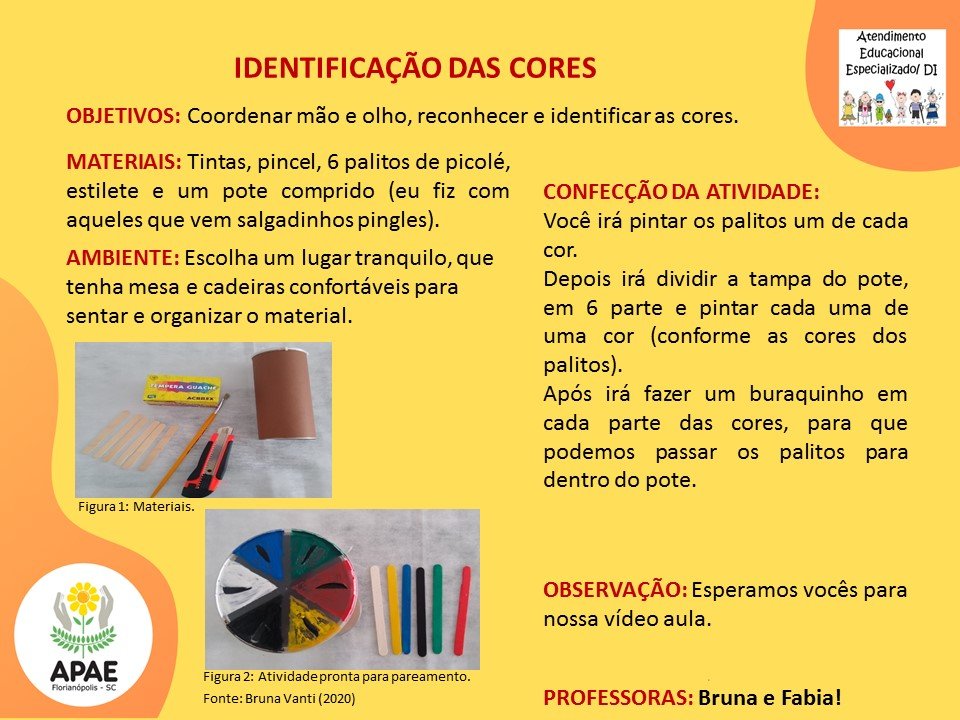 Atendimento Educacional Especializado - Identificação das Cores