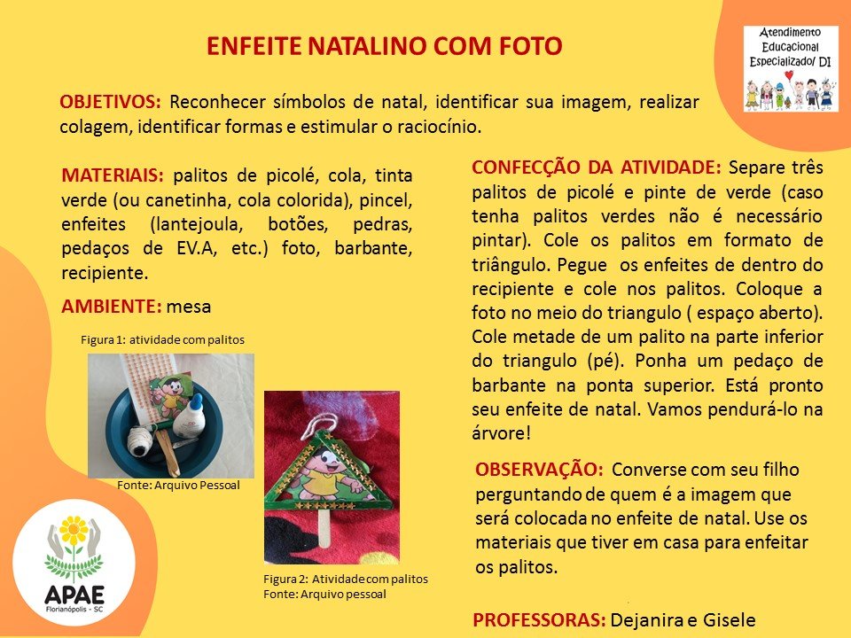 Atendimento Educacional Especializado - Enfeite Natalino Com Foto