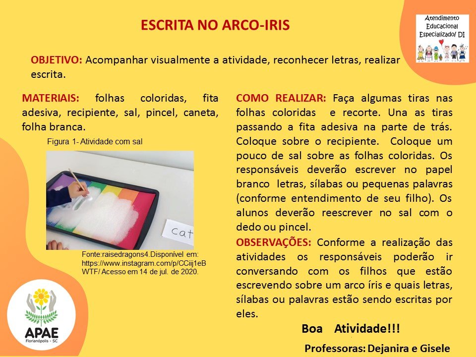 Atendimento Educacional Especializado - Escrita no Arco-iris
