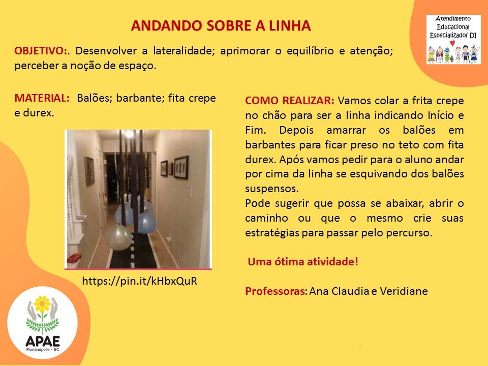 Atendimento Educacional Especializado - Andando sobre a Linha