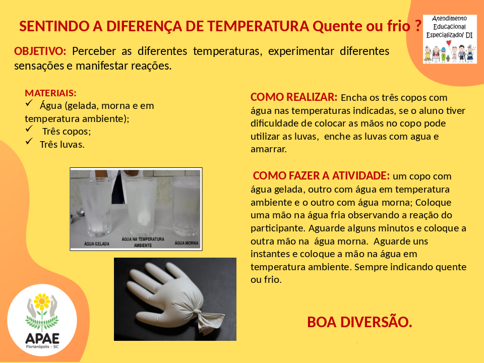 Sentindo a Diferença de Temperatura - Atendimento Educacional Especializado