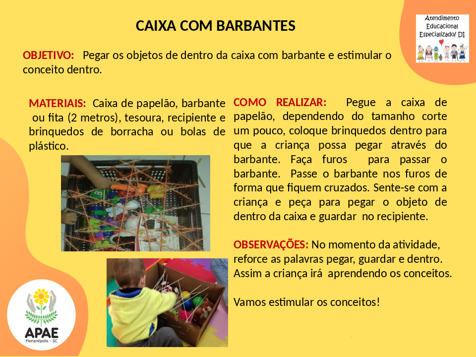 Caixa com Barbante - Estimulação Precoce 
