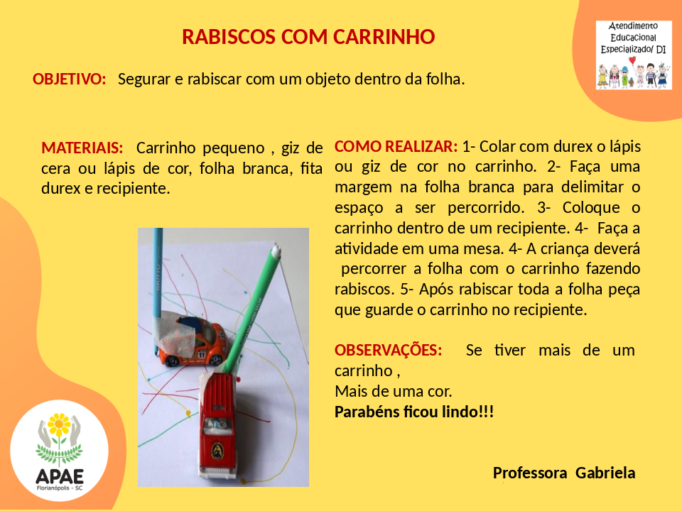 Rabisco com Carrinho - Estimulação Precoce 1