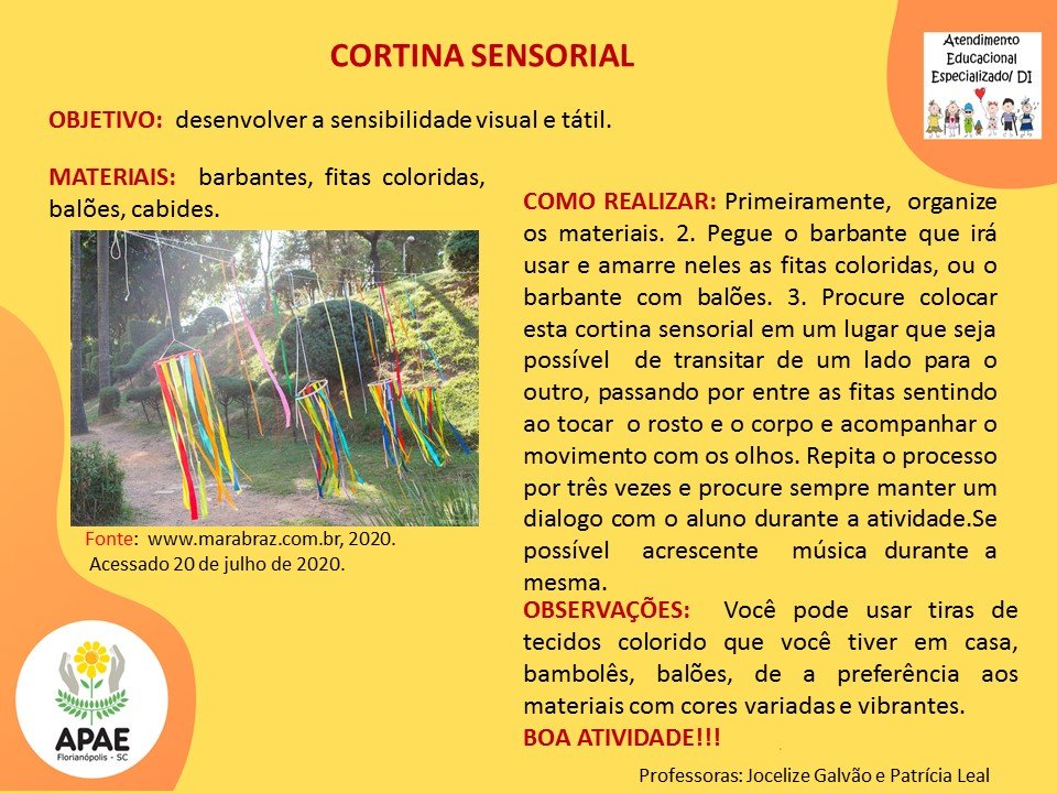 Serviço Pedagógico Específico - Cortina Sensorial
