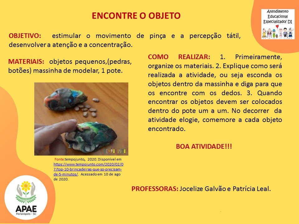 Serviço Pedagógico Específico - Encontre o Objeto