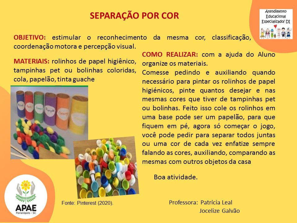 Serviço Pedagógico Específico - Separar por Cor