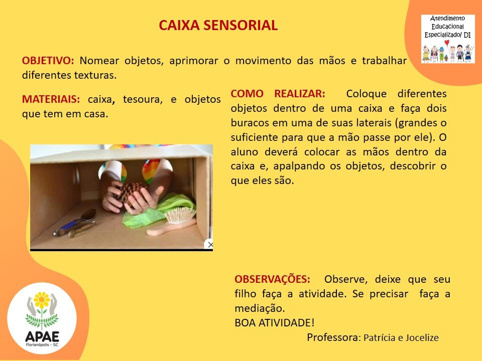  Caixa Sensorial - Serviço Pedagógico Específico 