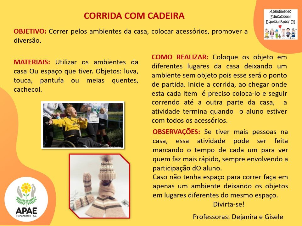Corrida com cadeira - Atendimento Educacional Especializado