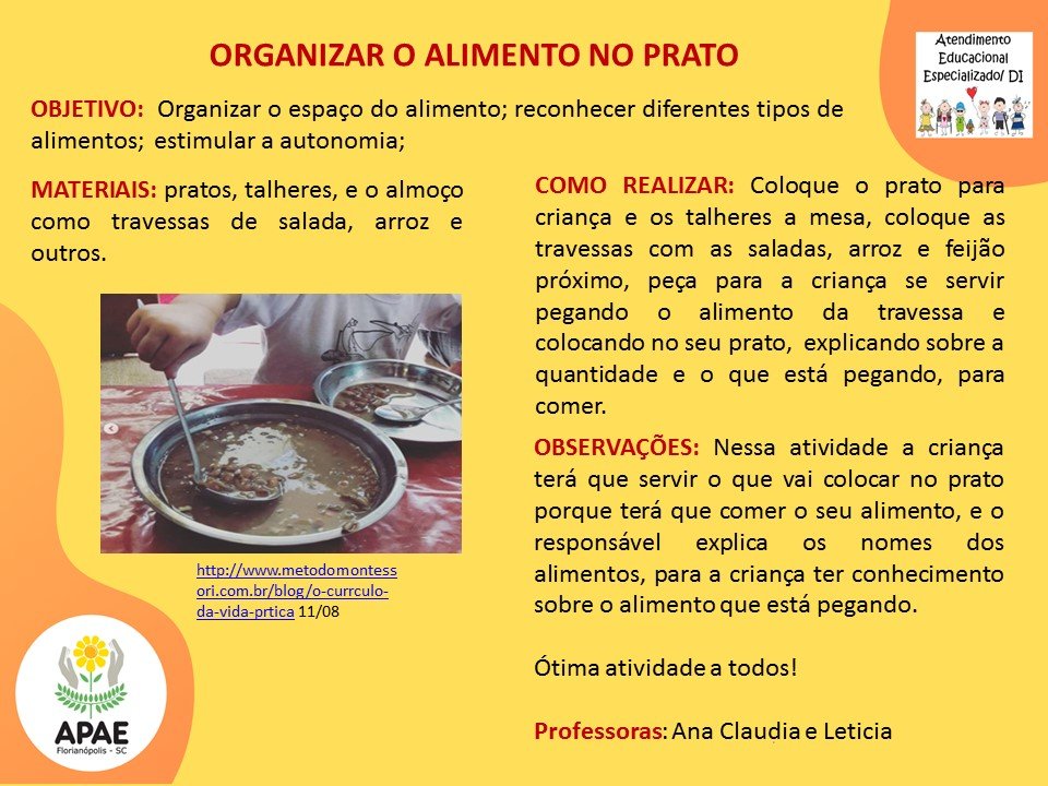 Estimulação Precoce 2 - Organizando os Alimentos
