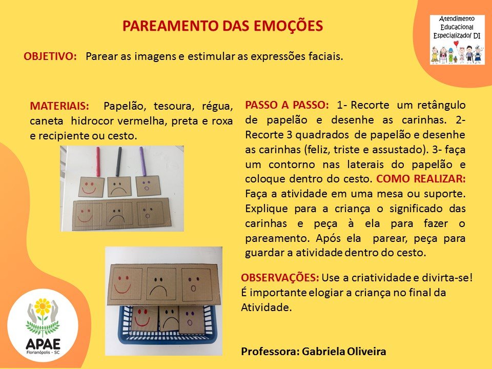 Estimulação Precoce 1 - Pareamento das Emoções