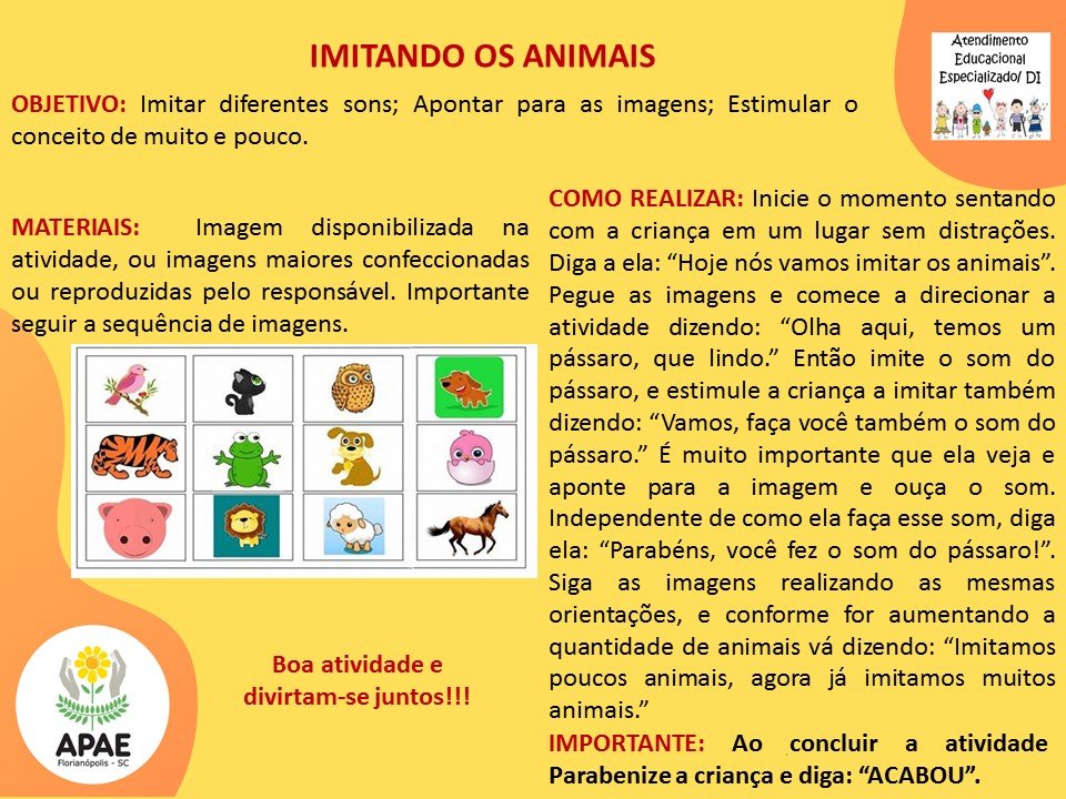 Estimulação Precoce 1 - Imitando os Animais