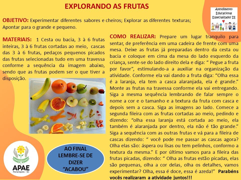 Estimulação Precoce 1 - Explorando as Frutas