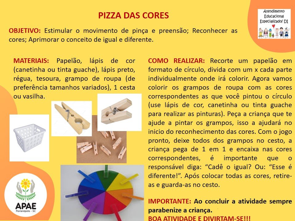Pizza das cores -  Estimulação Precoce 1