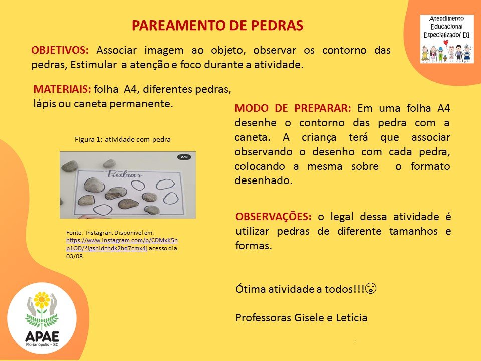Estimulação Precoce 2 - Pareamento de Pedras