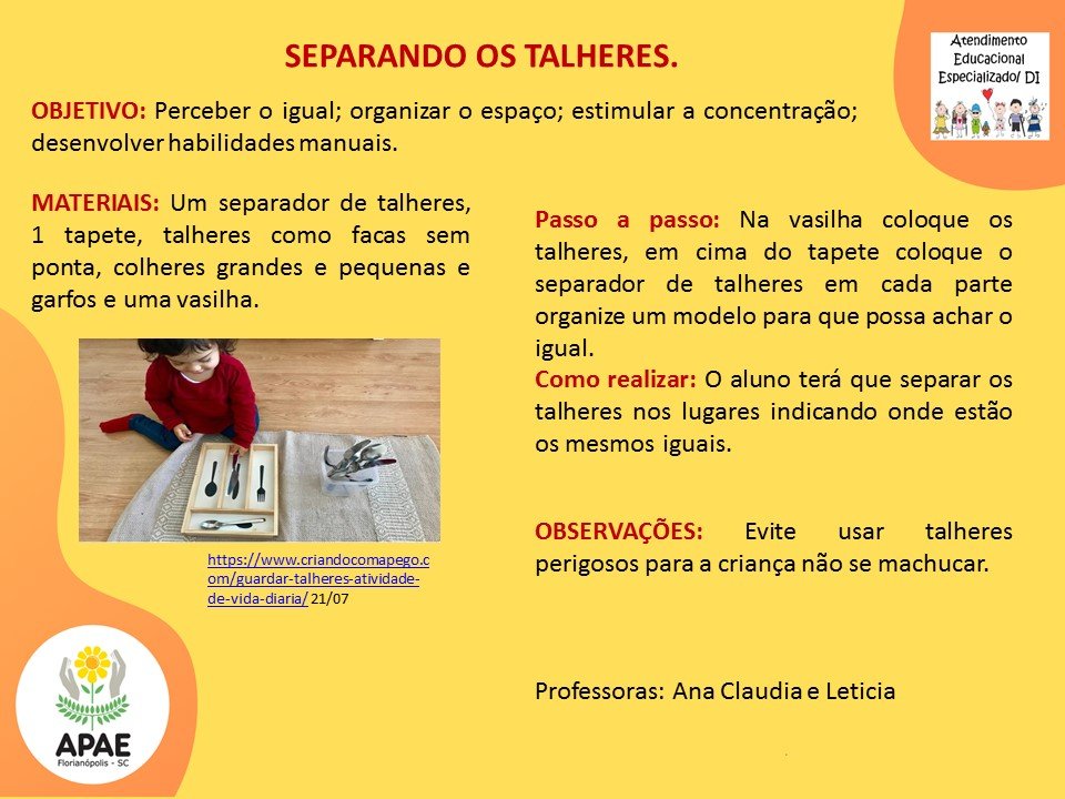Estimulação Precoce 2 - Separando Talheres