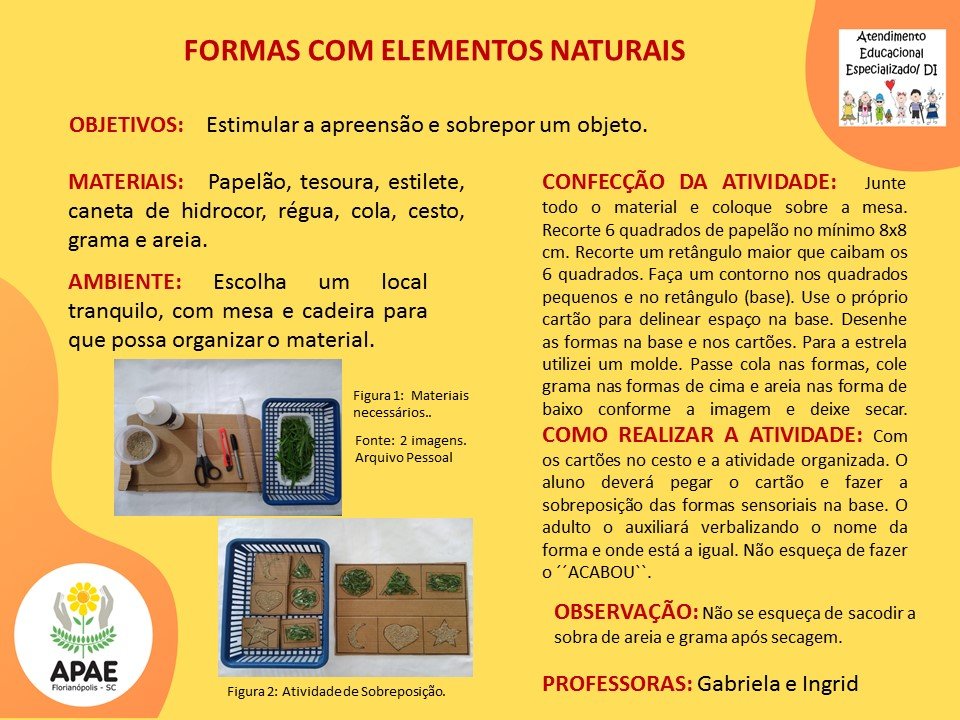 Estimulação Precoce 1 - Formas com Elementos Naturais