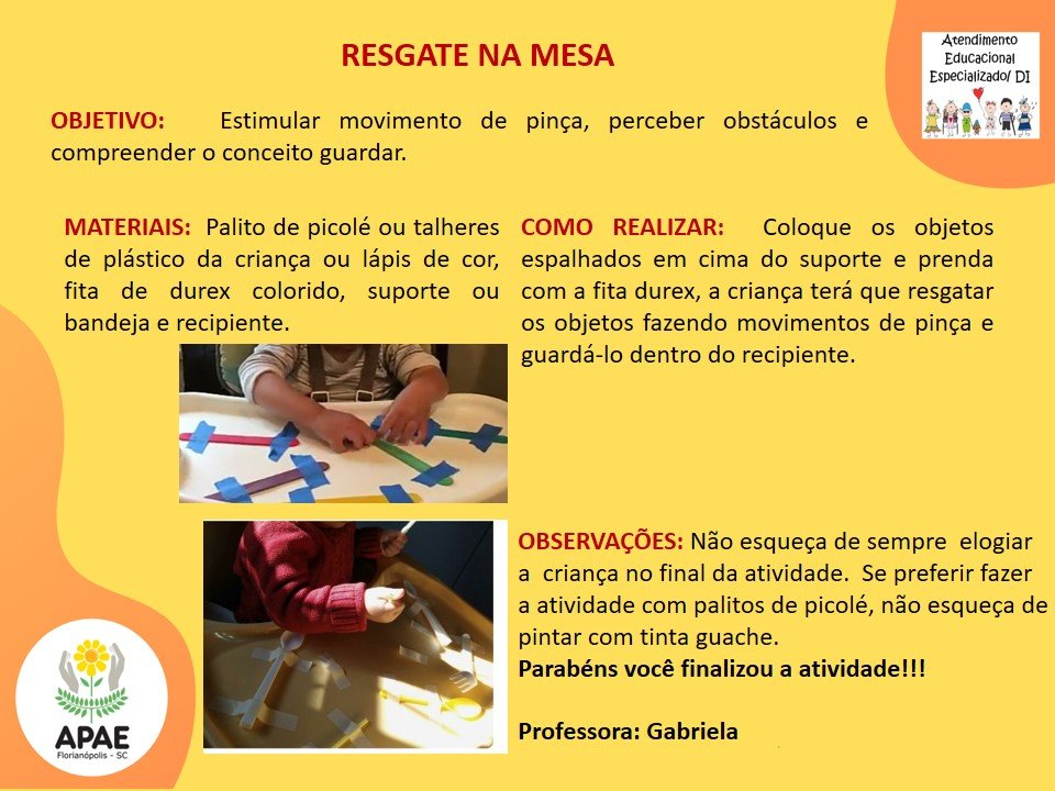Resgate na Mesa- Estimulação Precoce 1