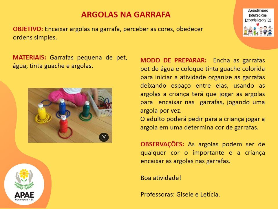Argolas na Garrafa - Estimulação Precoce 2