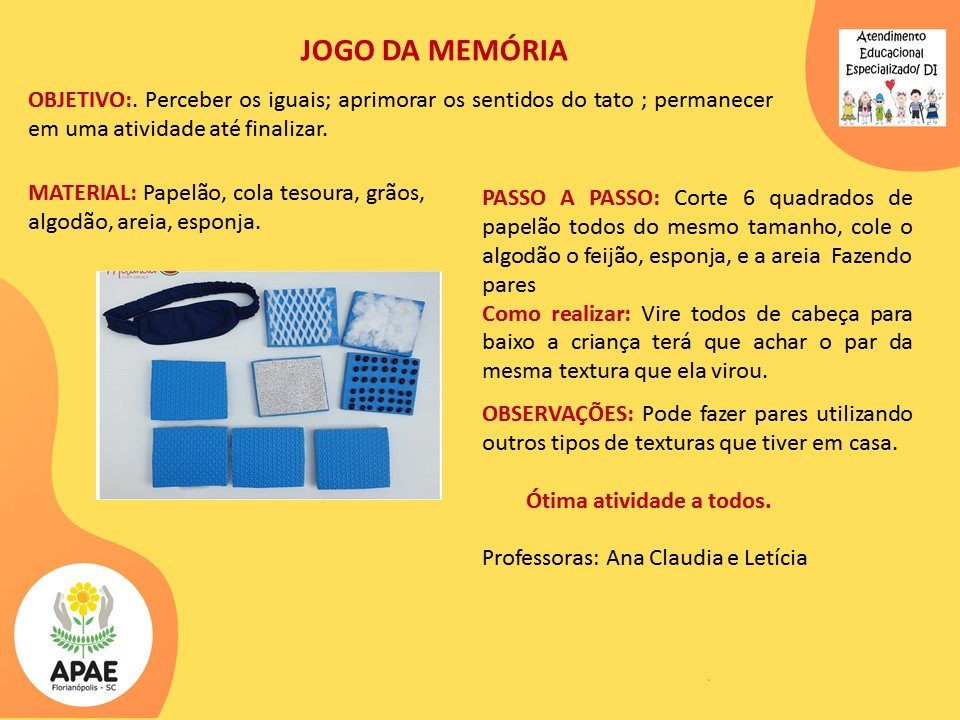 Estimulação Precoce 2 - Jogo da Memória Sensorial
