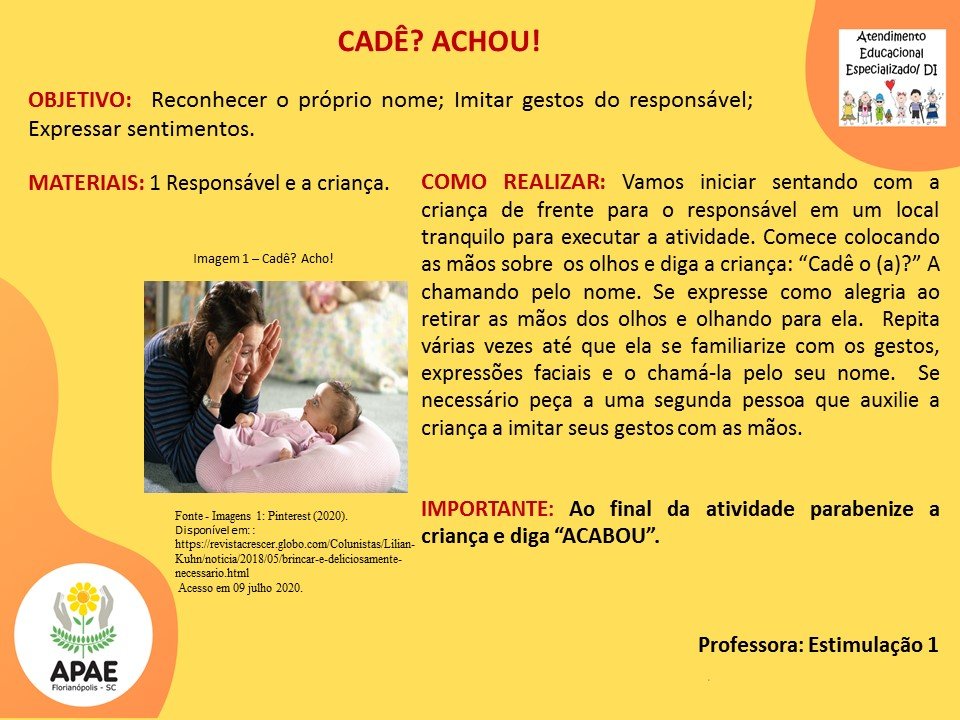 Estimulação Precoce 1 - Cadê? Achou!