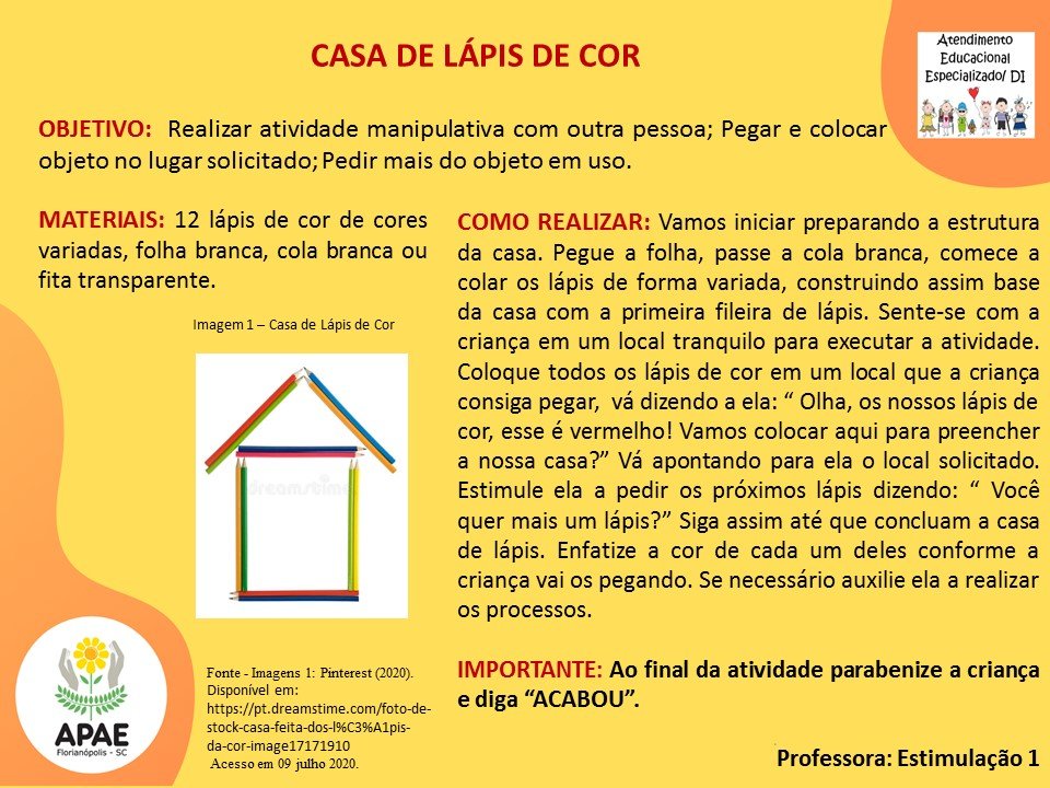 Estimulação Precoce 1 - Casa de Lápis de Cor