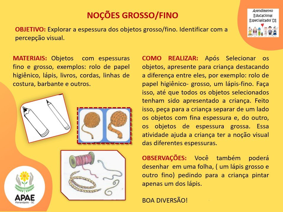 Noções Grosso/Fino - Estimulação Precoce 2