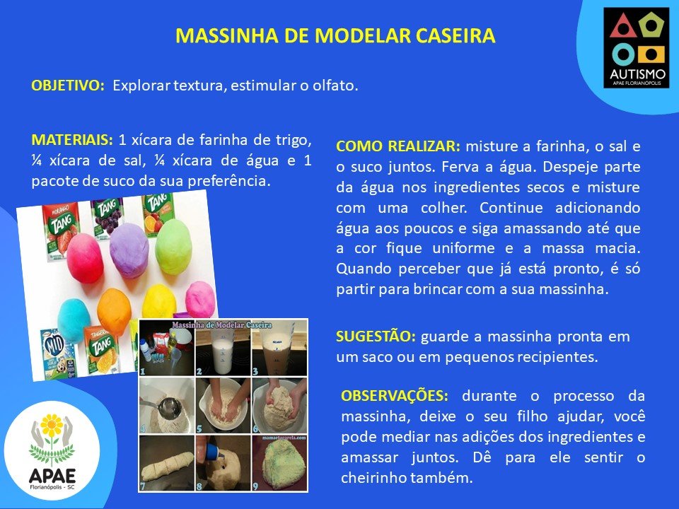 Massinha de Modelar Caseira - TEA - AEE