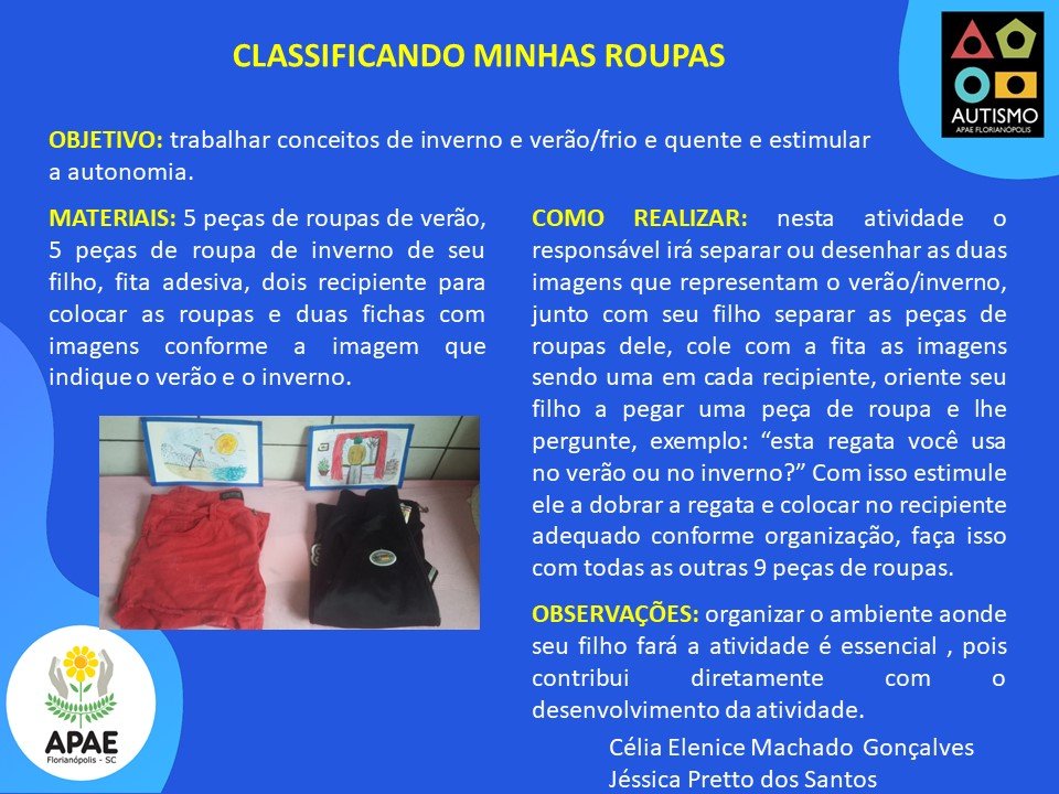 Classificando minhas Roupas - SAE