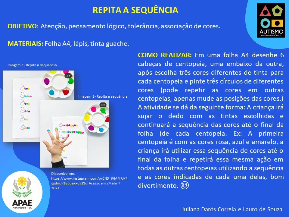 Repita a sequência - TEA