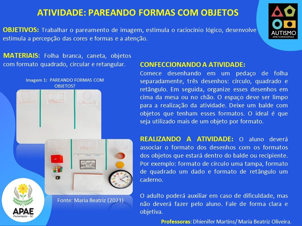 Pareando formas com objetivos - TEA