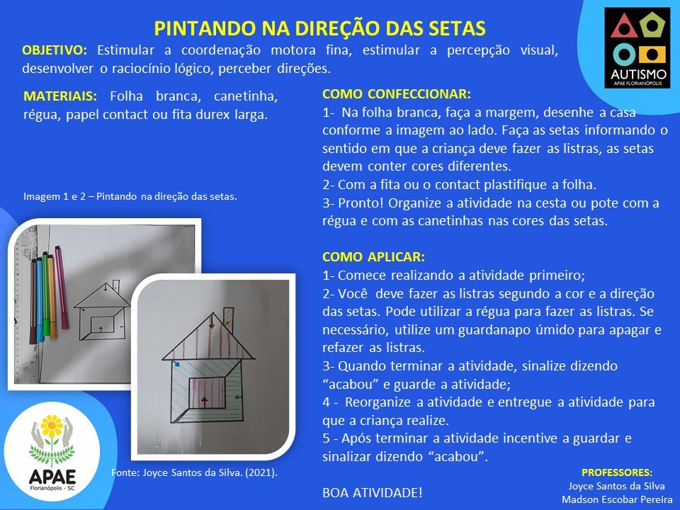 Pintando na direção das setas - TEA