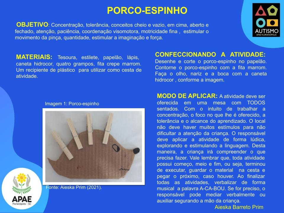 Porco espinho - Estimulação Precoce I TEA