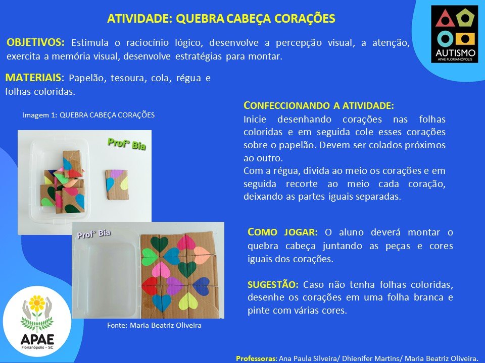 Quebra - cabeça corações - TEA
