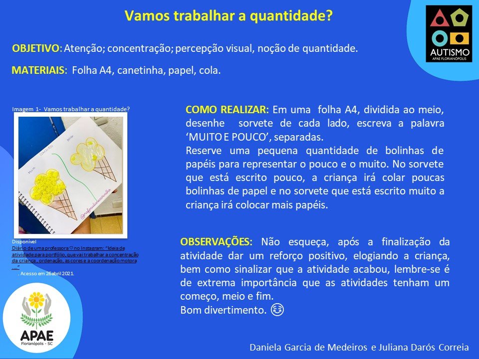 Vamos trabalhar a quantidade? - TEA