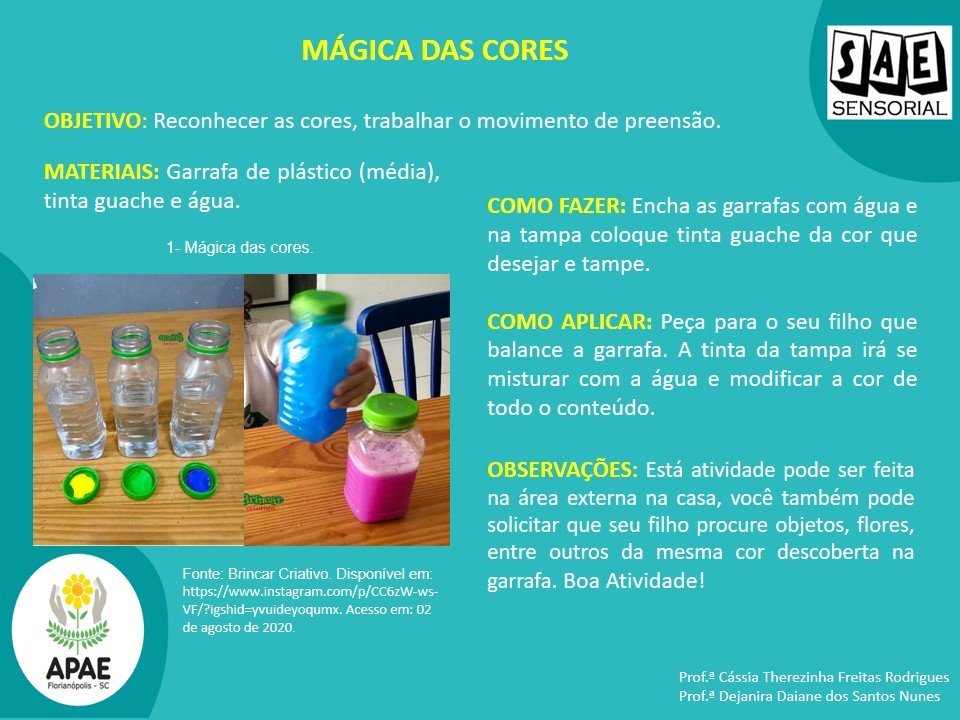 Mágica das cores - SAE Sensorial