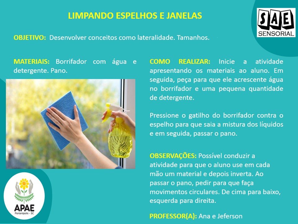 Limpando - SAE Sensorial